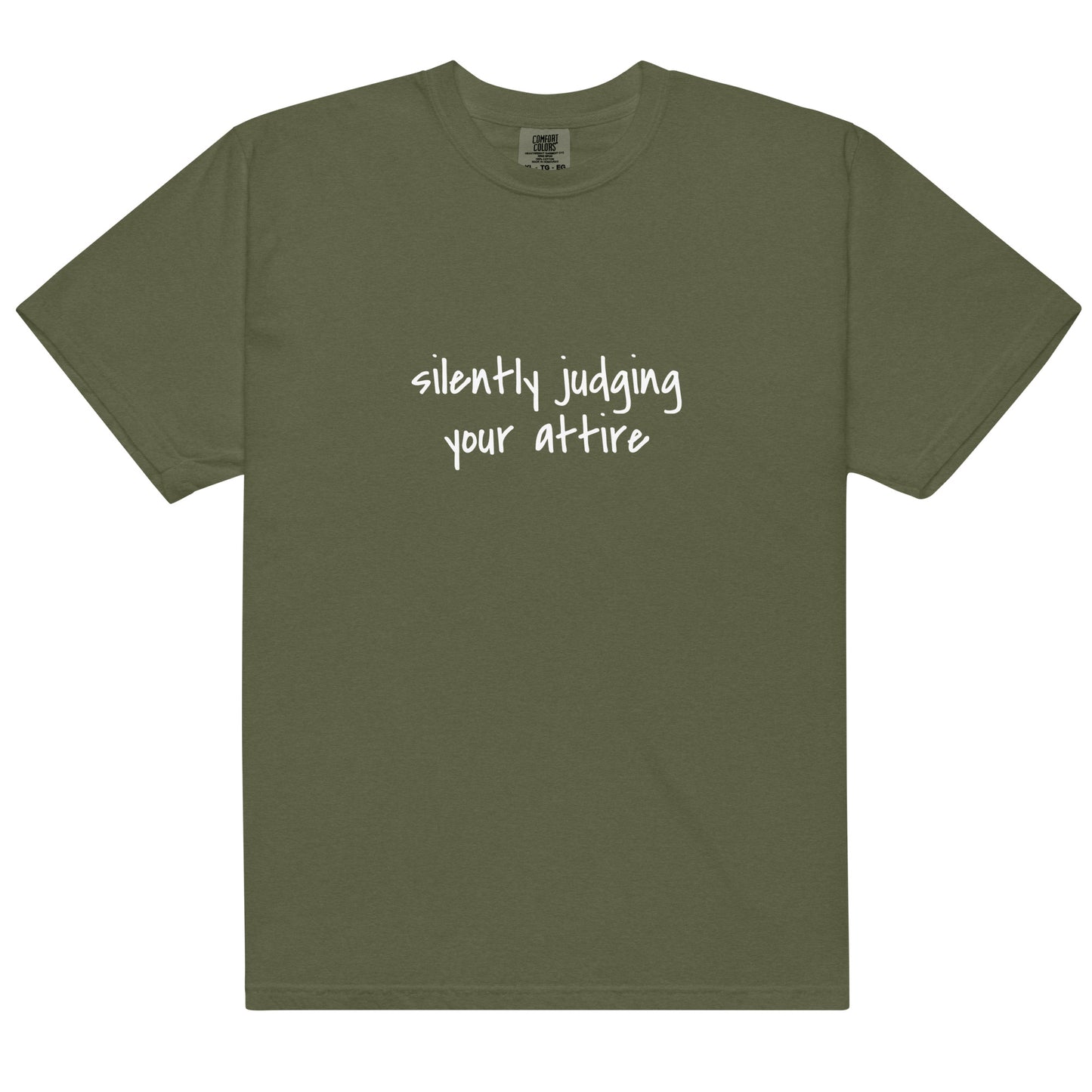 Unisex garment-dyed heavyweight hemp T-shirt by wayward.biz, front view showing relaxed fit and natural fabric texture.