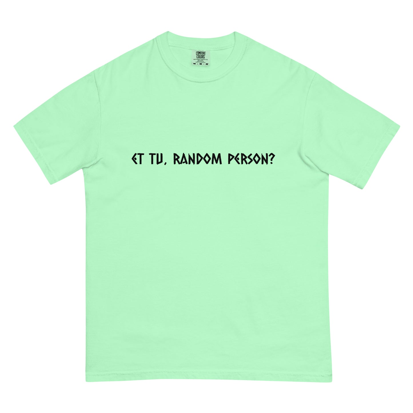 Unisex garment-dyed heavyweight T-shirt in light island reef color from wayward.biz, front view showing soft fabric and relaxed fit.