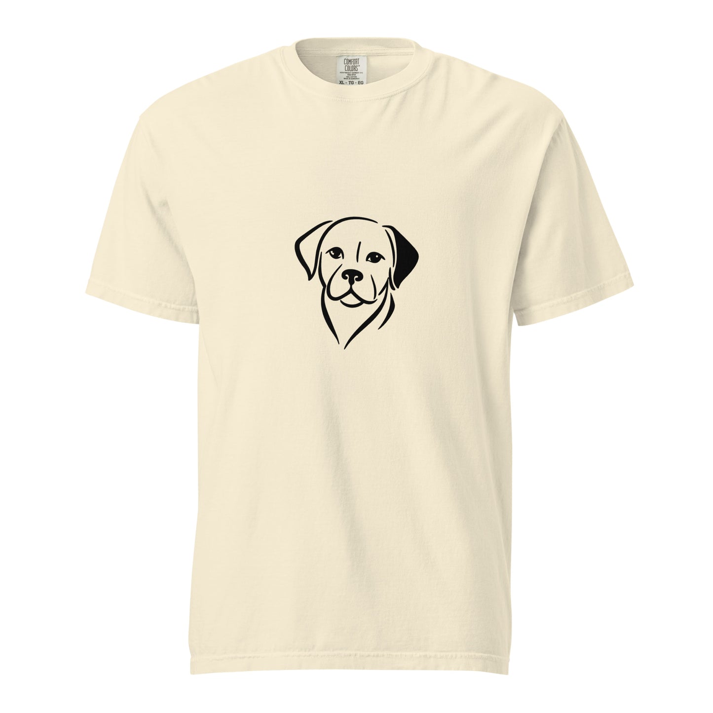 Unisex Labrador Retriever garment-dyed heavyweight T-shirt in ivory, front view, casual style by wayward.biz
