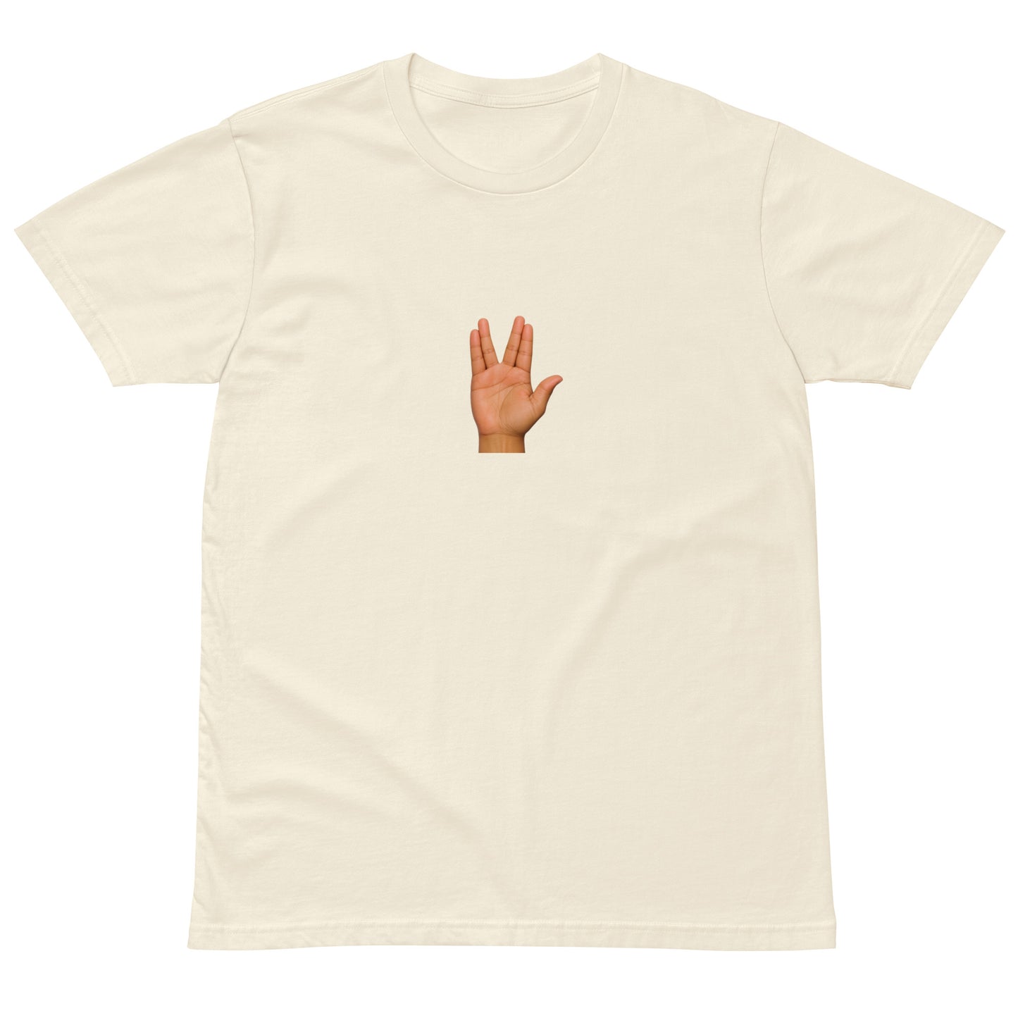 Unisex premium "Live Long and Prosper" T-shirt by wayward.biz, natural front view showing graphic design and comfortable fit.