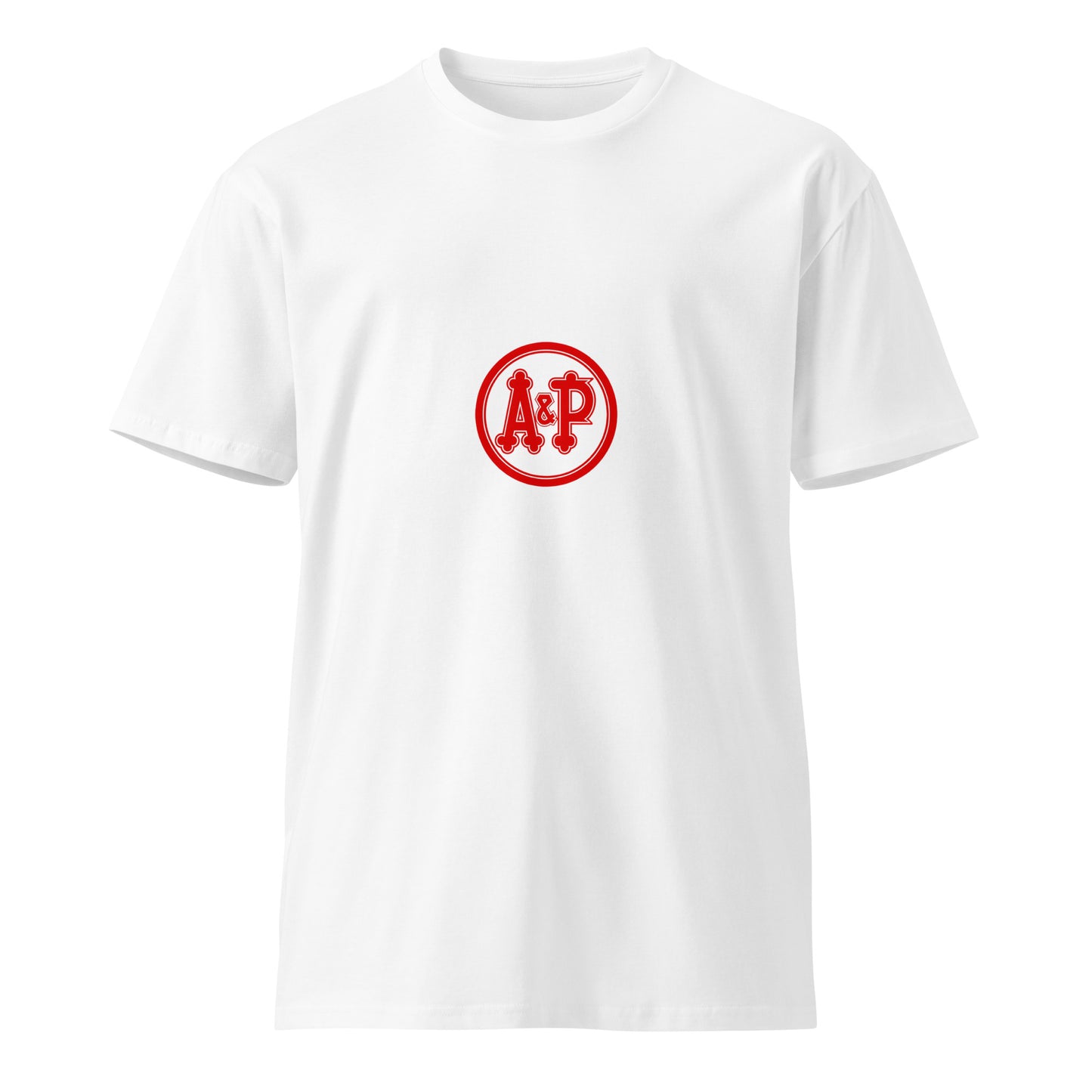 White unisex premium T-shirt from wayward.biz featuring a classic fit and soft fabric, shown from the front.