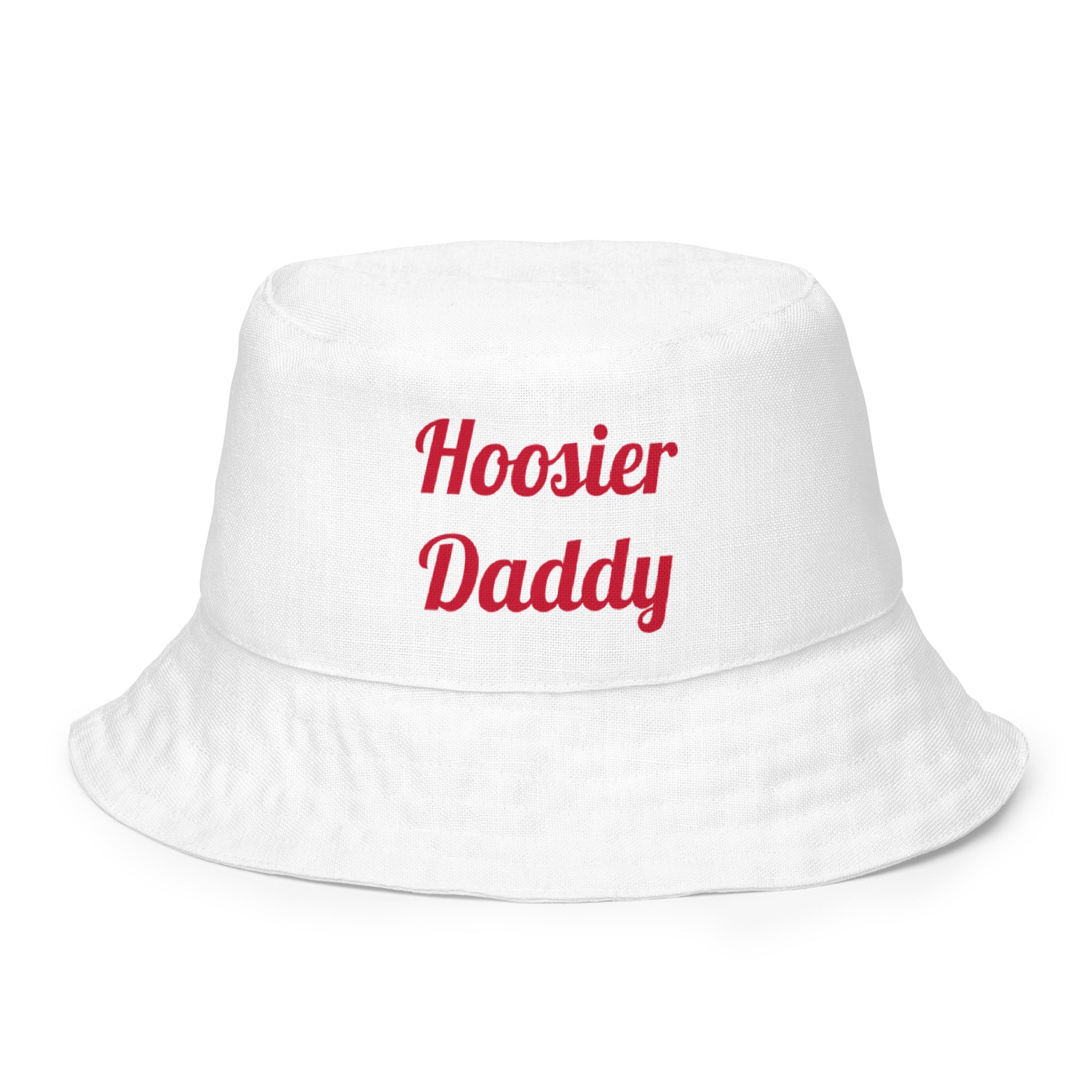 Reversible bucket hat by wayward.biz featuring all-over print, white exterior, and casual sun protection style.