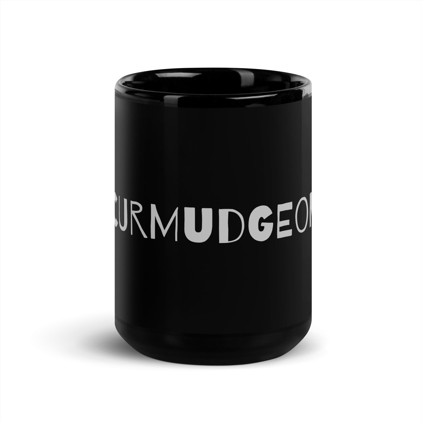 Black glossy 15 oz mug featuring a curved handle and sleek finish, ideal for coffee or tea from wayward.biz.