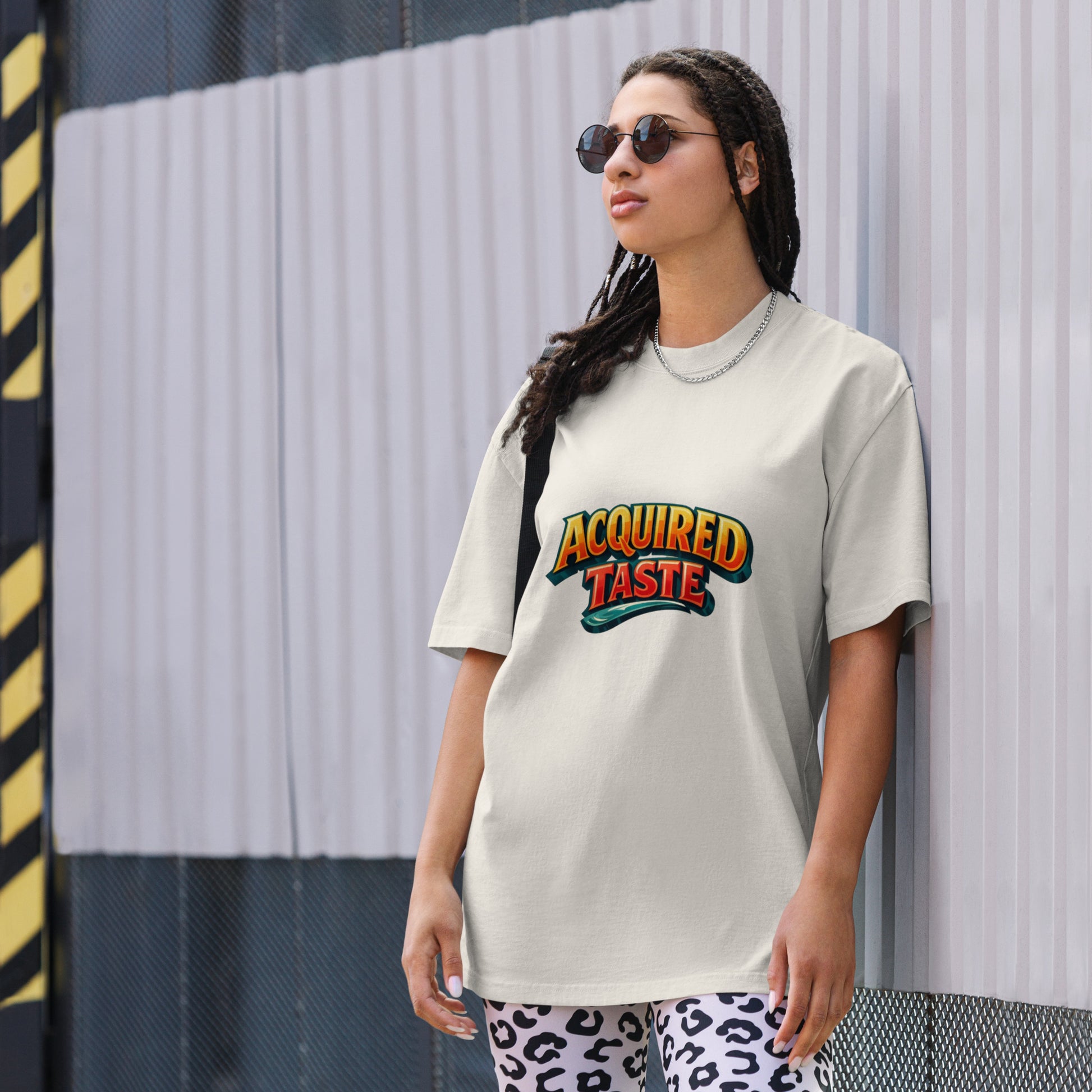 Mens oversized faded T-shirt in bone color, from Wayward.biz, featuring a relaxed fit and vintage-style distressed look.