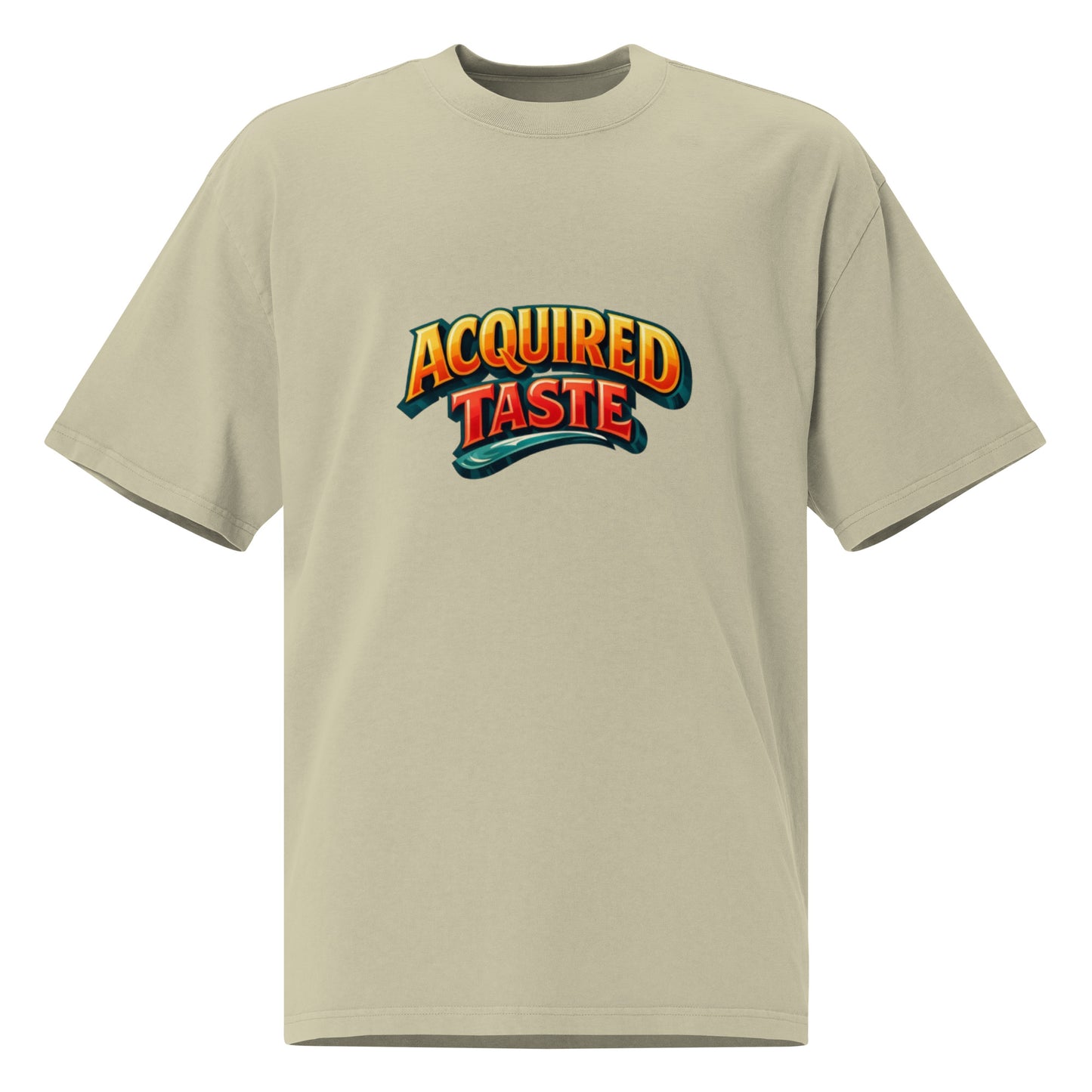 Men's oversized faded eucalyptus t-shirt, casual Wayward.biz OVERSIZED TEE with a relaxed fit and vintage-inspired design.