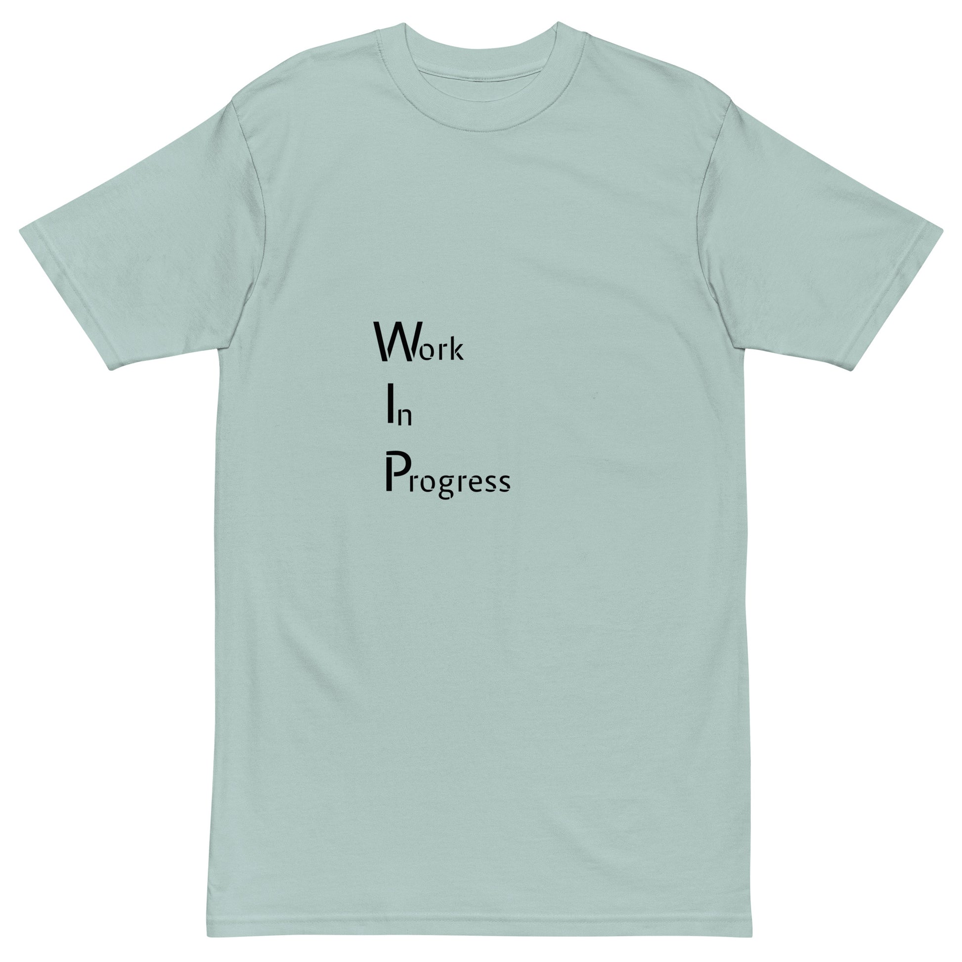 Men's premium heavyweight T-shirt in agave color by wayward.biz, front view showcasing a comfortable, durable men's t-shirt.