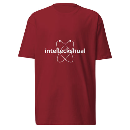 Men's premium heavyweight T-shirt in brick red with a front design, from Wayward.biz, showcasing durable fabric and classic style.