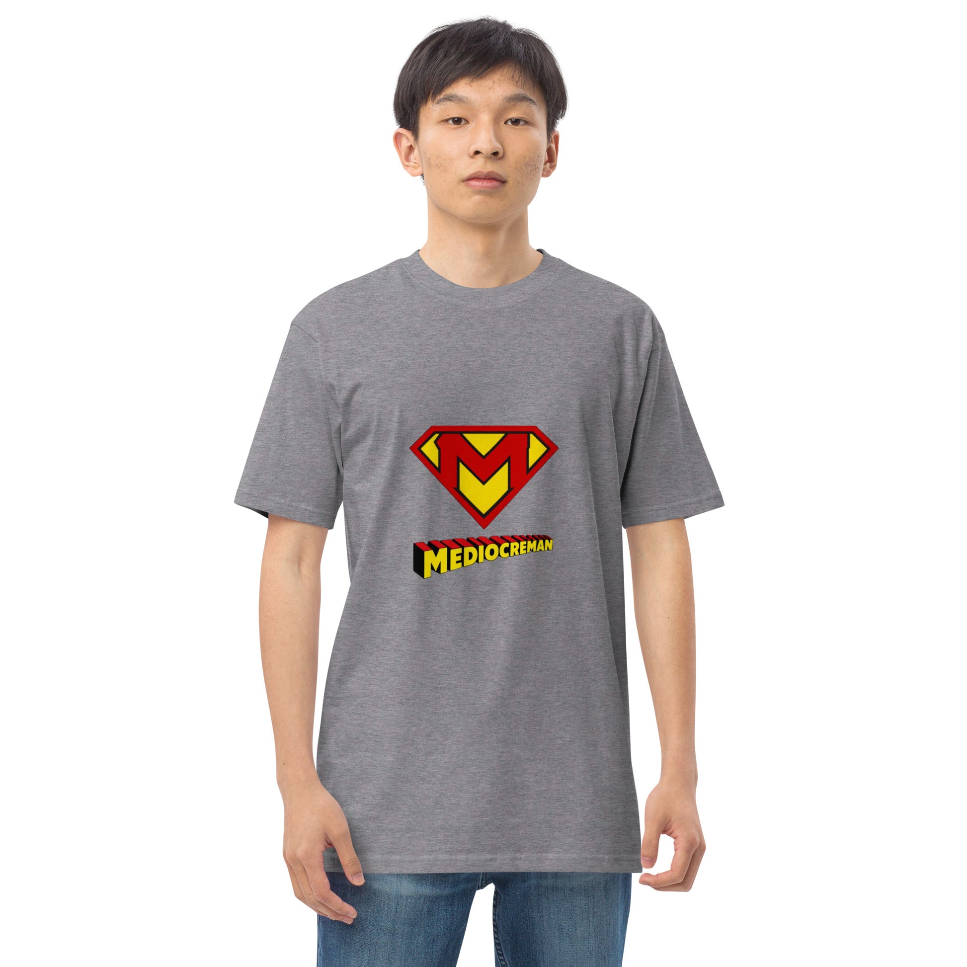Men's premium heavyweight T-shirt in carbon grey by Wayward.biz, front view showing durable fabric and classic fit.