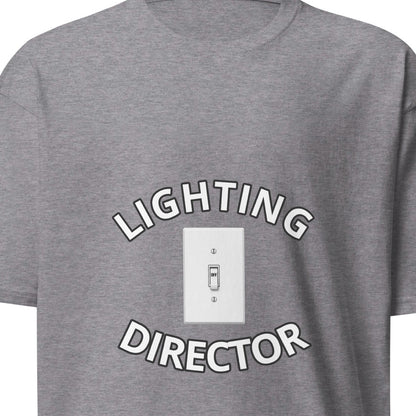 Men's premium heavyweight T-shirt in carbon grey from Lighting Director by wayward.biz, front view showing soft fabric and classic fit.