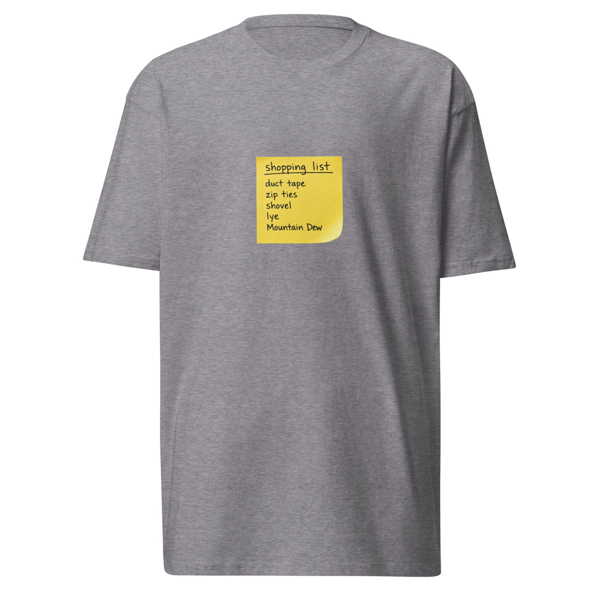 Men's premium heavyweight T-shirt in carbon grey by wayward.biz, front view showcasing durable fabric and classic fit.