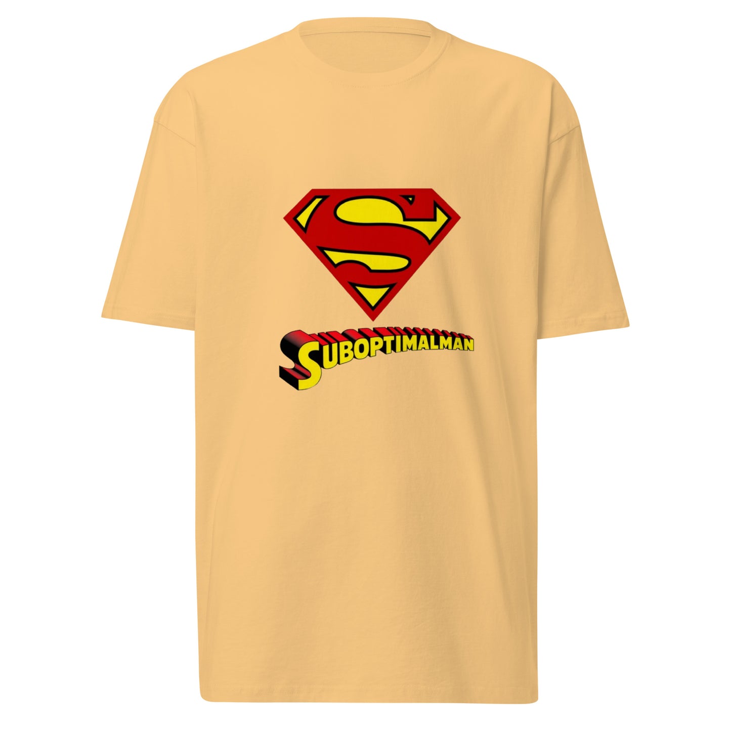 Wayward.biz men's premium heavyweight T-shirt in vintage gold with a front design, soft and durable men's casual tee
