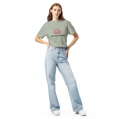Gray Matter Matters unisex garment-dyed heavyweight T-shirt in light gray, showcasing a comfortable, casual fit.