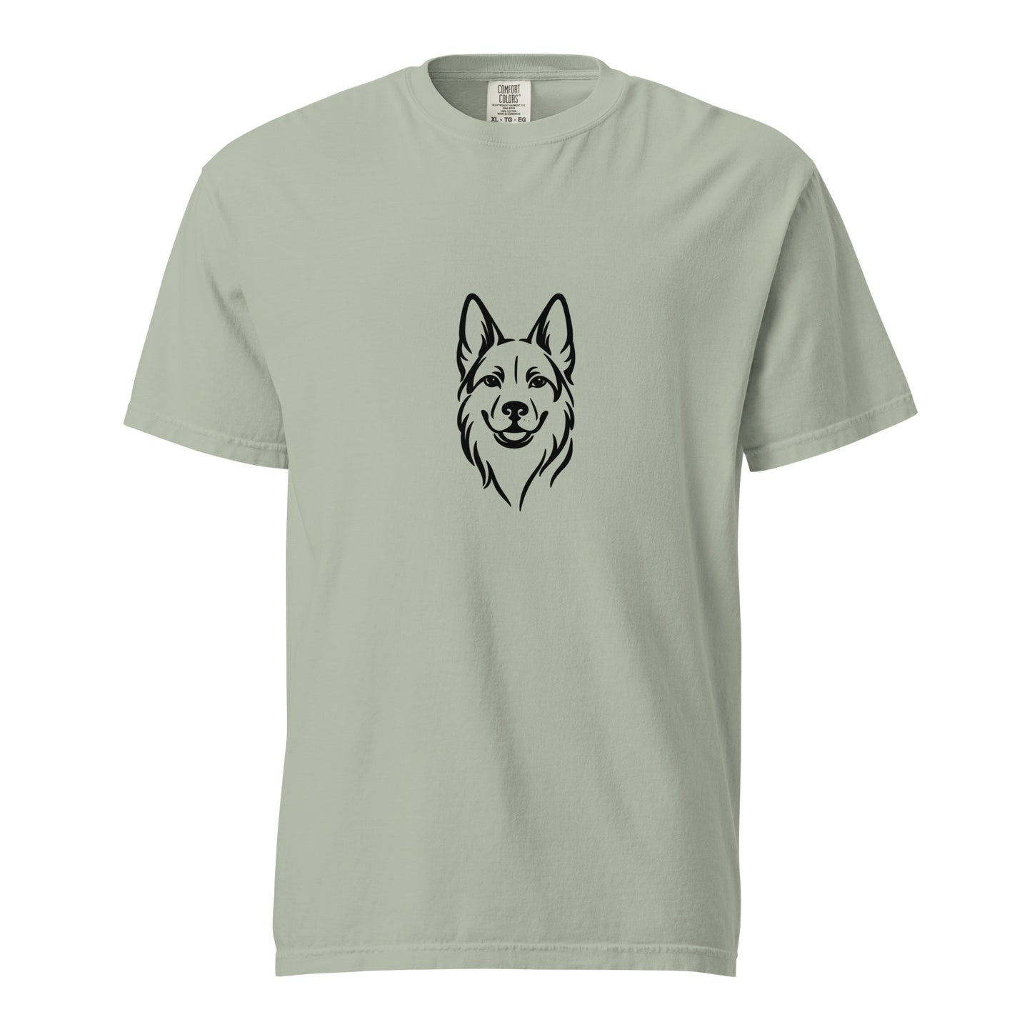 Unisex German Shepherd graphic T-shirt in heavyweight garment-dyed fabric, in a relaxed fit with a front design.