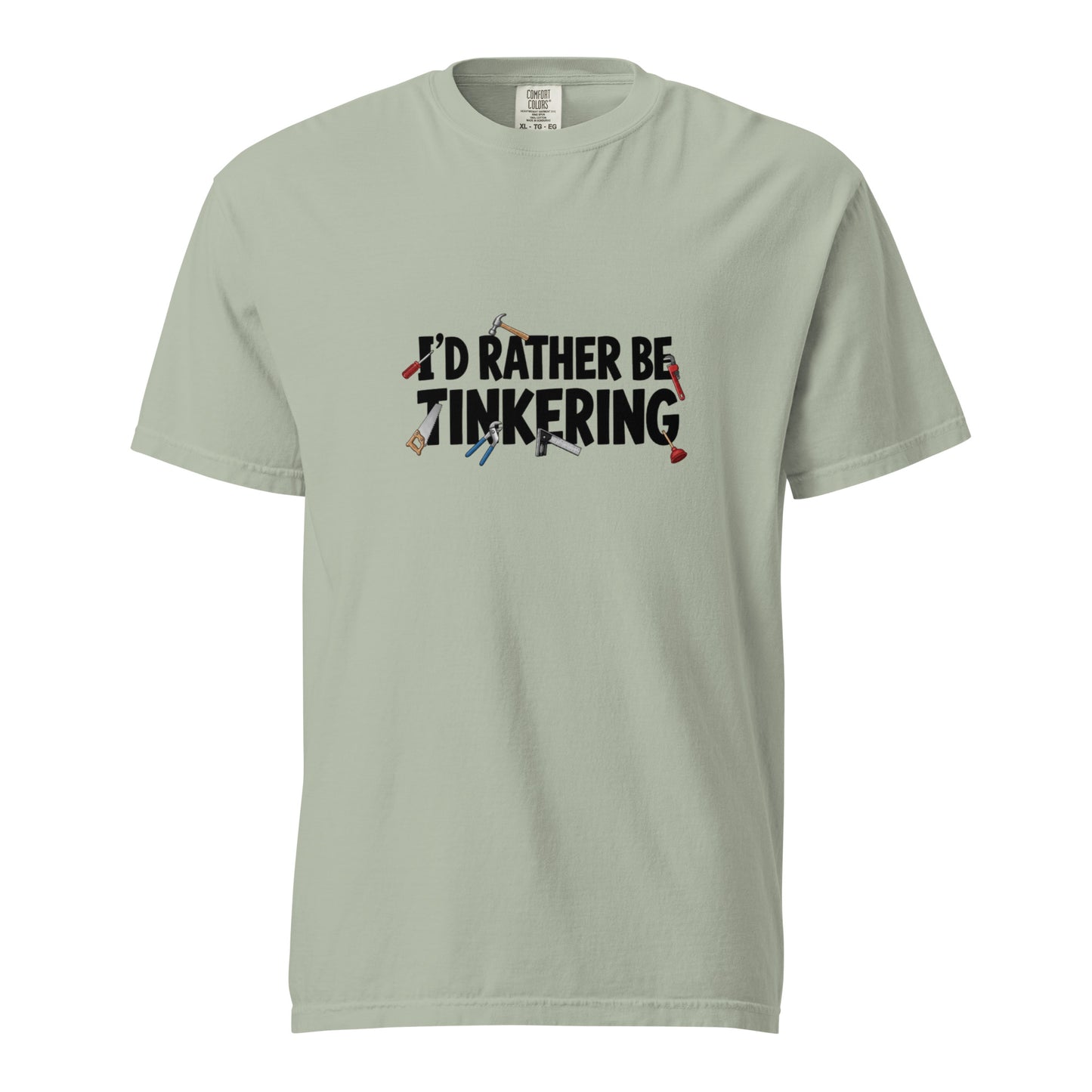 Unisex garment-dyed heavyweight t-shirt with Bay front design, casual fit, by wayward.biz.