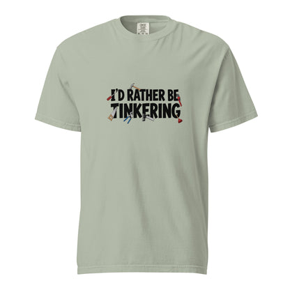 Unisex garment-dyed heavyweight t-shirt with Bay front design, casual fit, by wayward.biz.