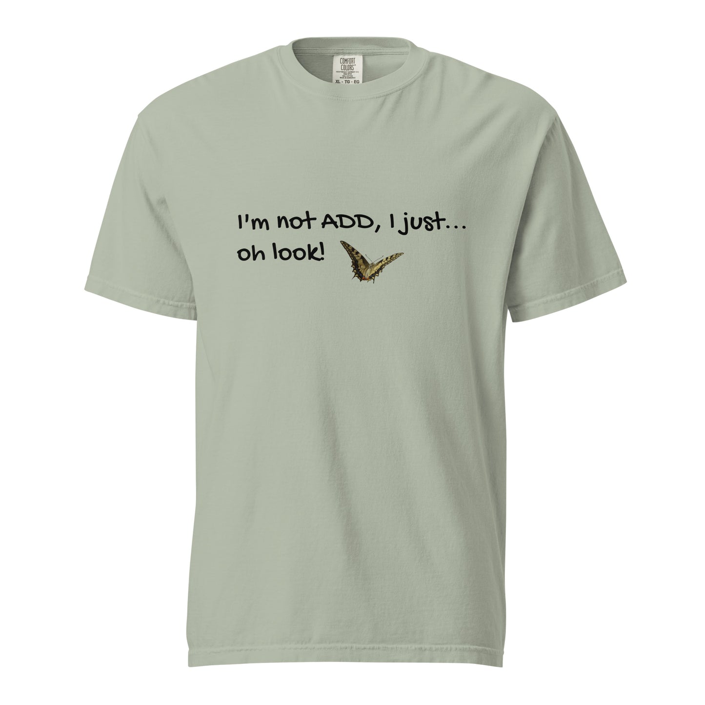 Unisex garment-dyed heavyweight T-shirt by wayward.biz featuring a bay front design and soft, durable fabric.