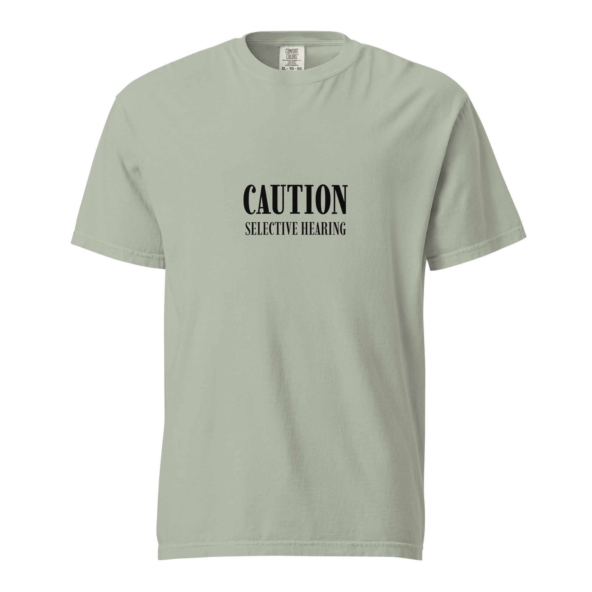 Unisex garment-dyed heavyweight T-shirt with bay front design by wayward.biz, casual and durable for everyday wear.
