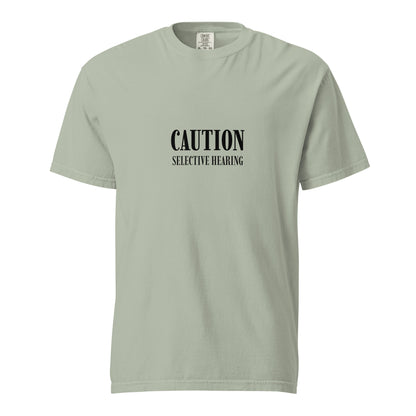 Unisex garment-dyed heavyweight T-shirt with bay front design by wayward.biz, casual and durable for everyday wear.