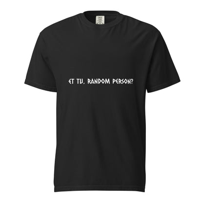 Unisex black garment-dyed heavyweight T-shirt by wayward.biz, front view showing soft fabric and classic fit.