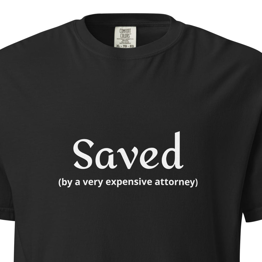 Unisex black heavyweight T-shirt by wayward.biz with a front graphic, made from durable, garment-dyed fabric for a casual look.