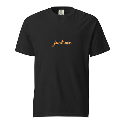 Unisex black garment-dyed heavyweight T-shirt by wayward.biz, front view showing soft fabric and classic fit.