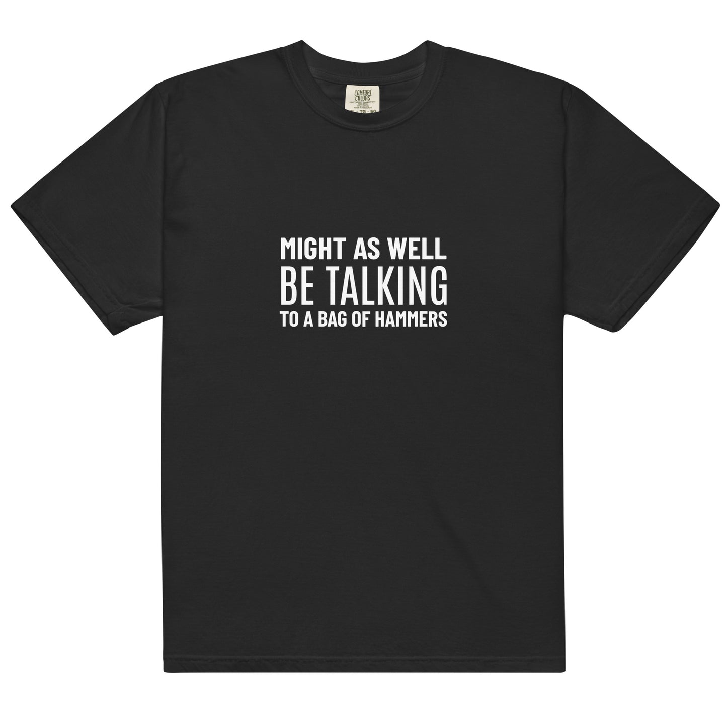 Unisex black garment-dyed heavyweight T-shirt by wayward.biz with a front design, casual and comfortable for everyday wear.