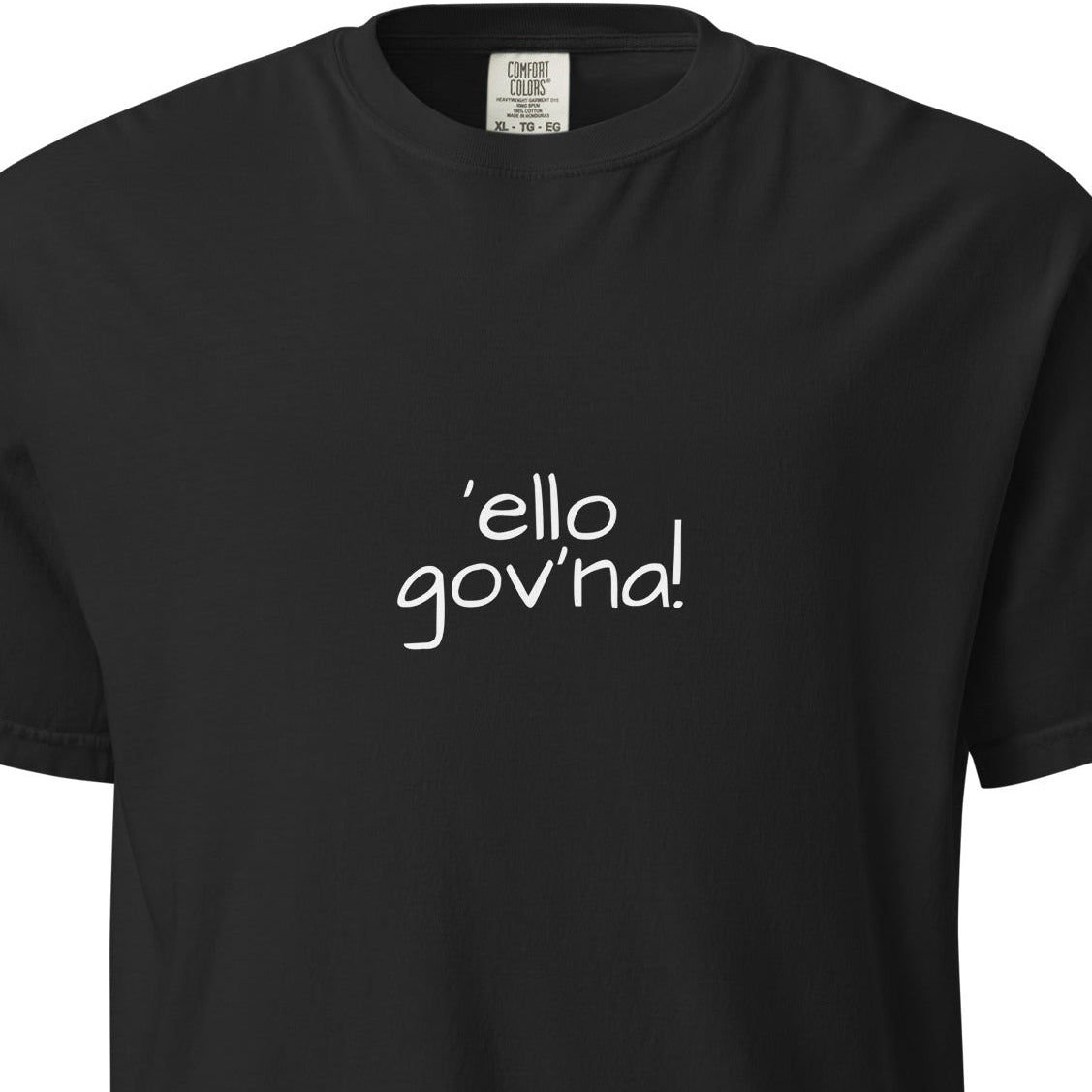 Black unisex garment-dyed heavyweight T-shirt by wayward.biz, front view showing soft fabric and classic fit.