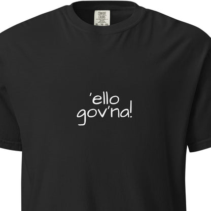 Black unisex garment-dyed heavyweight T-shirt by wayward.biz, front view showing soft fabric and classic fit.