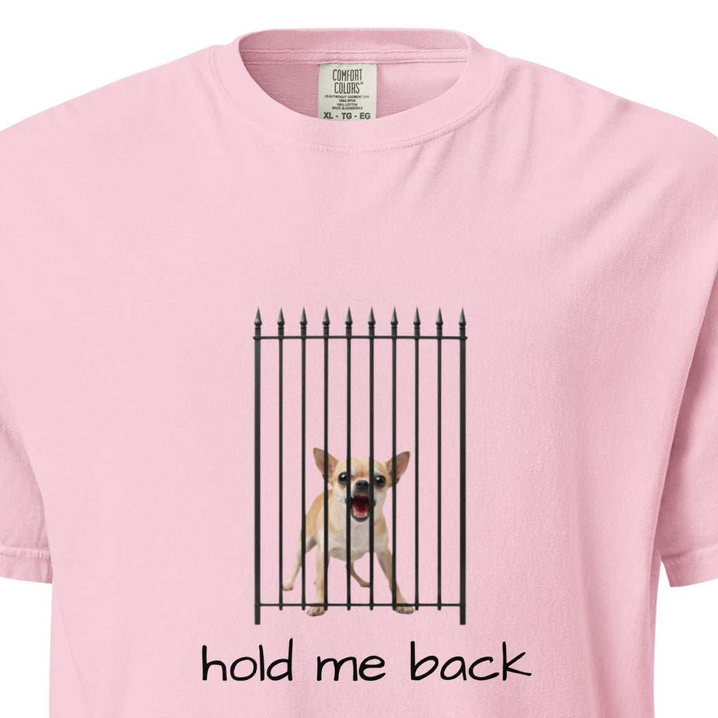 Unisex garment-dyed heavyweight T-shirt by wayward.biz with blossom front design, soft fabric, and relaxed fit.