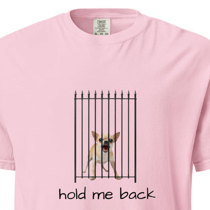Unisex garment-dyed heavyweight T-shirt by wayward.biz with blossom front design, soft fabric, and relaxed fit.
