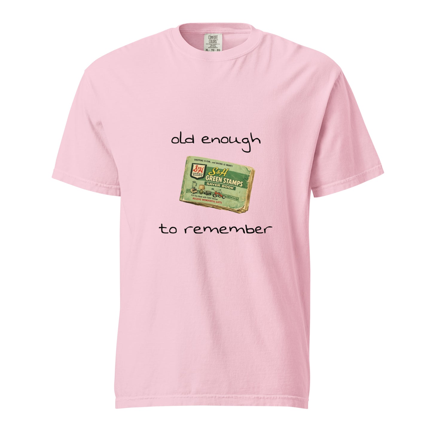 Unisex garment-dyed heavyweight T-shirt featuring a vintage design, from wayward.biz, with a blossom graphic on the front.