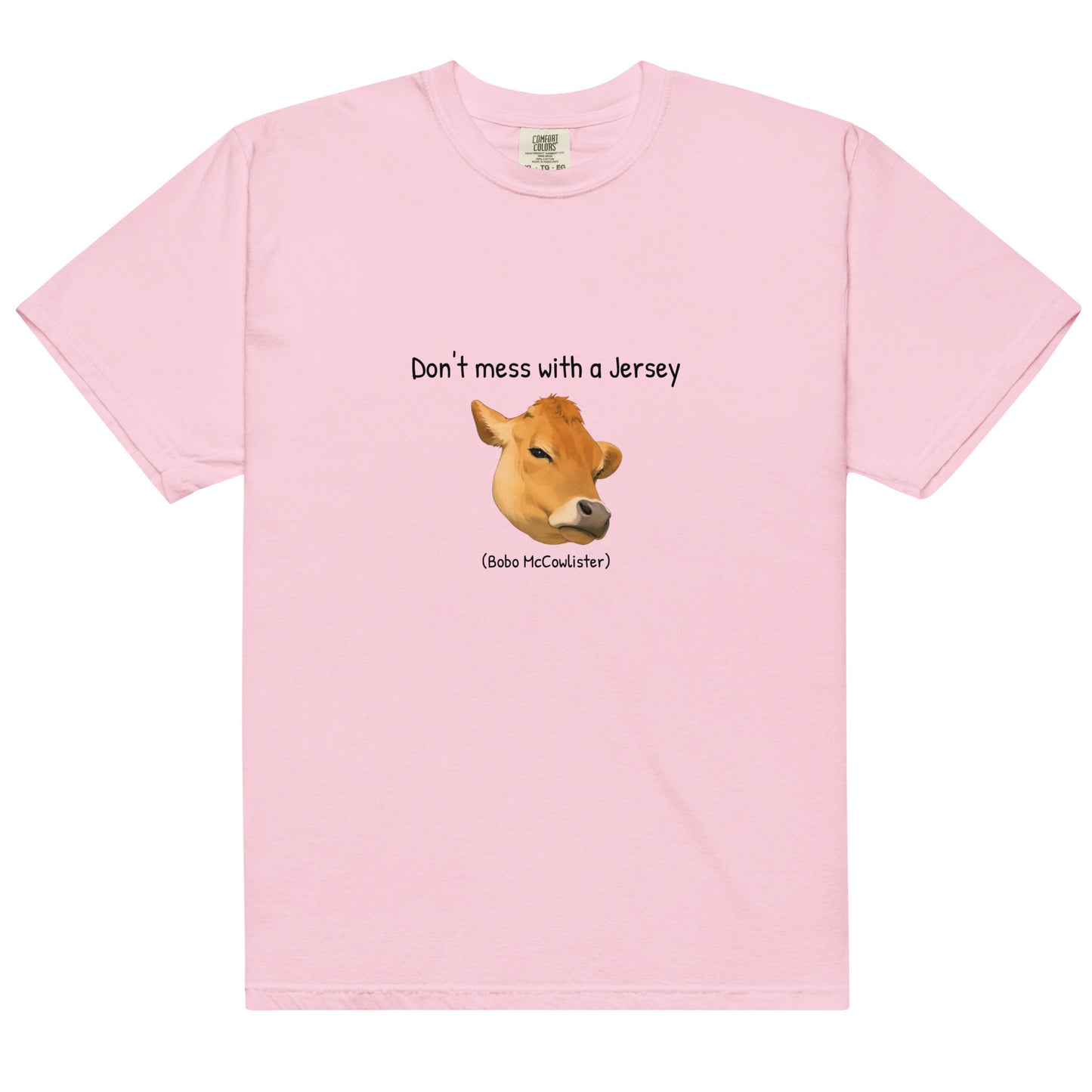 Unisex Jersey heavyweight T-shirt in blossom color by wayward.biz, featuring a front view and garment-dyed fabric for a soft, durable feel.