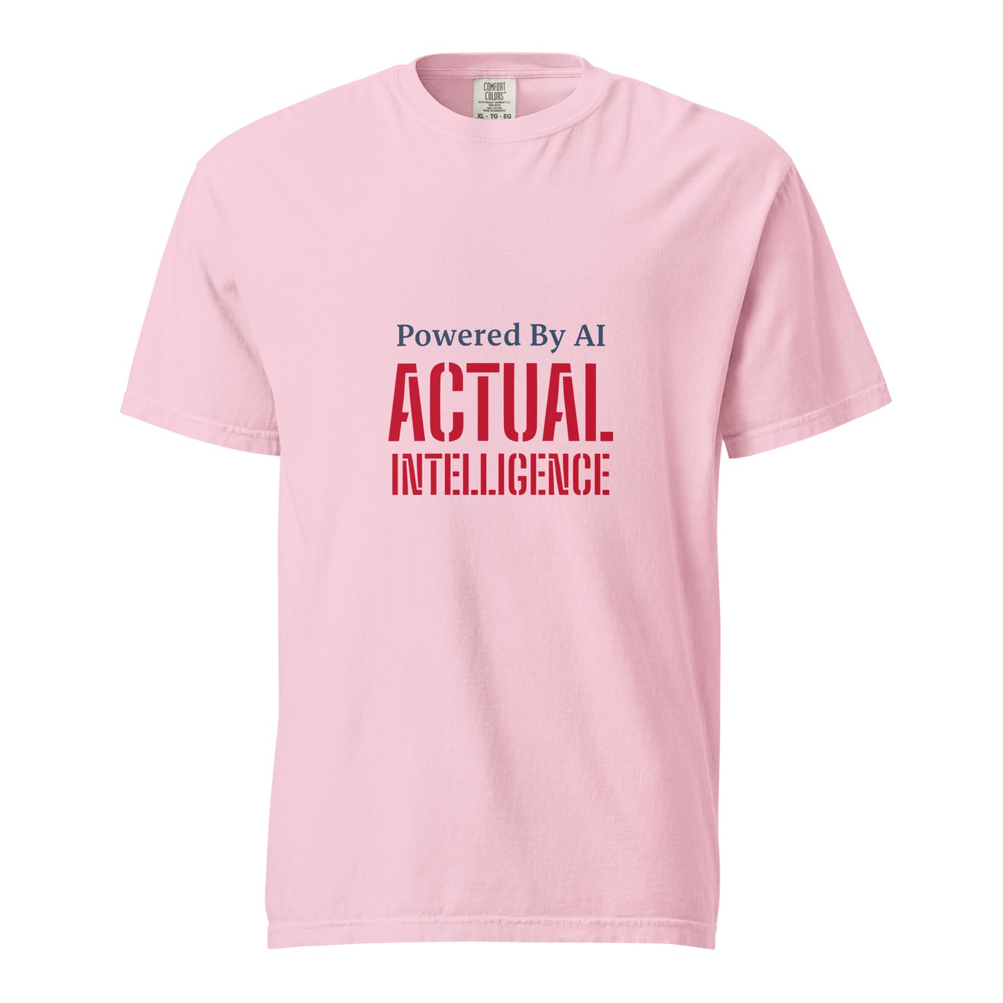 Unisex garment-dyed heavyweight AI-powered T-shirt by wayward.biz with blossom front design, casual and comfortable fit.