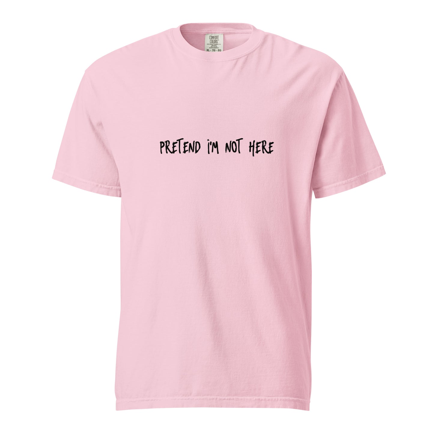 Unisex garment-dyed heavyweight T-shirt by wayward.biz, front view in blossom color, showcasing soft fabric and casual style.