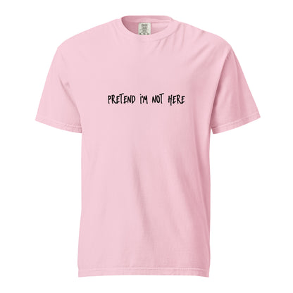 Unisex garment-dyed heavyweight T-shirt by wayward.biz, front view in blossom color, showcasing soft fabric and casual style.