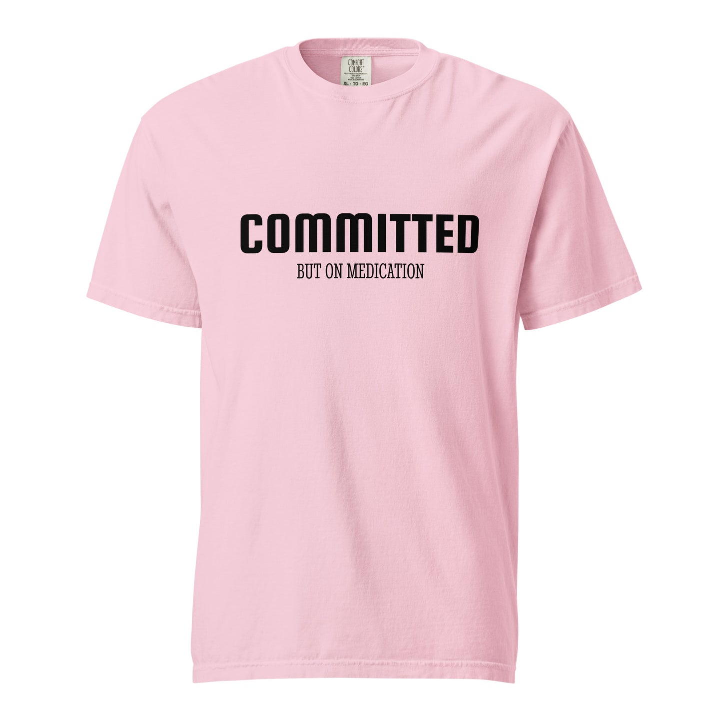 Unisex garment-dyed heavyweight T-shirt by Wayward.biz with blossom design on front, casual style, and comfortable fit.