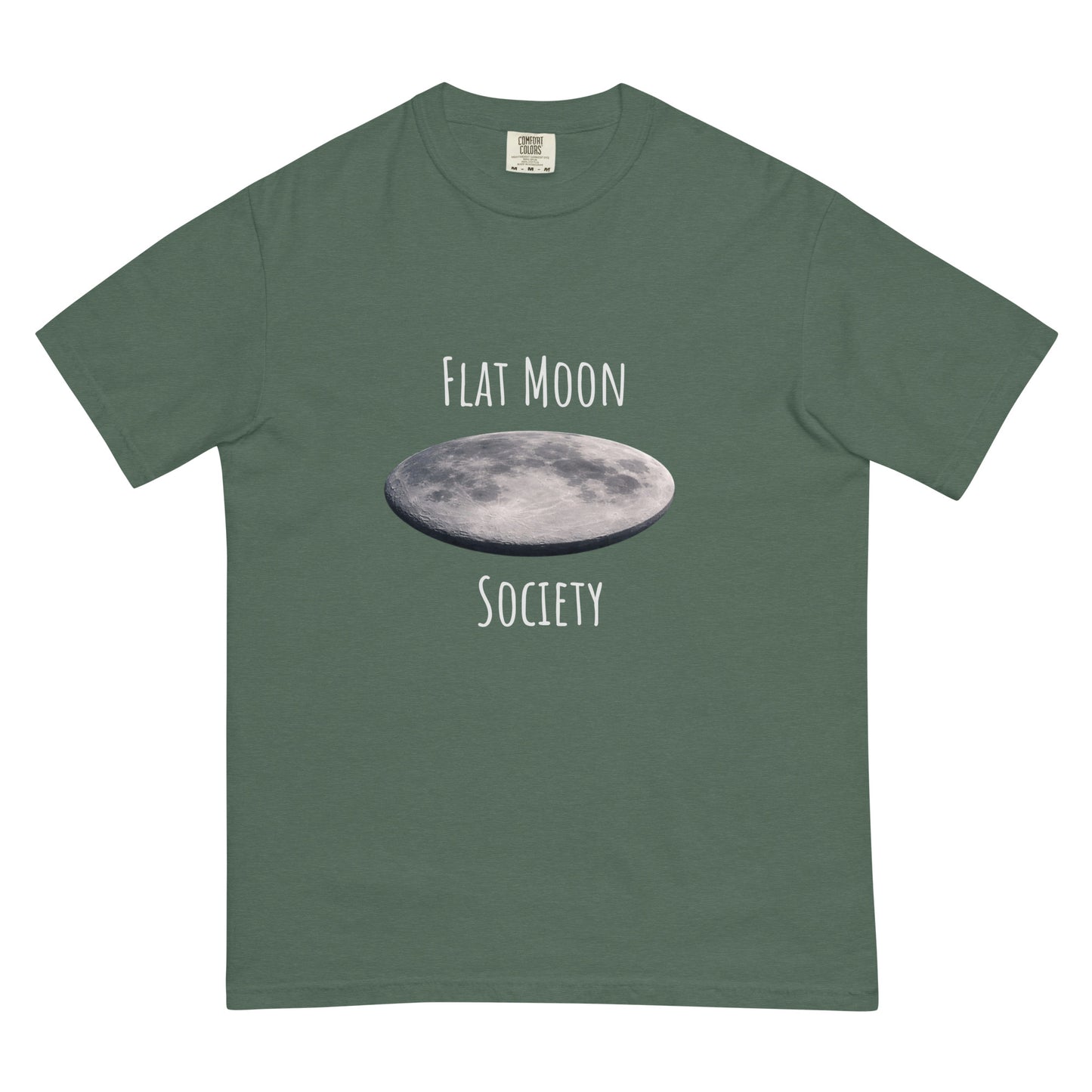 Unisex garment-dyed heavyweight T-shirt by Wayward.biz in dark blue spruce with a front design, made for a relaxed fit.