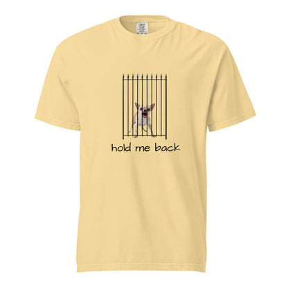 Unisex garment-dyed heavyweight T-shirt by wayward.biz with a butter-colored front, casual and comfortable fit.