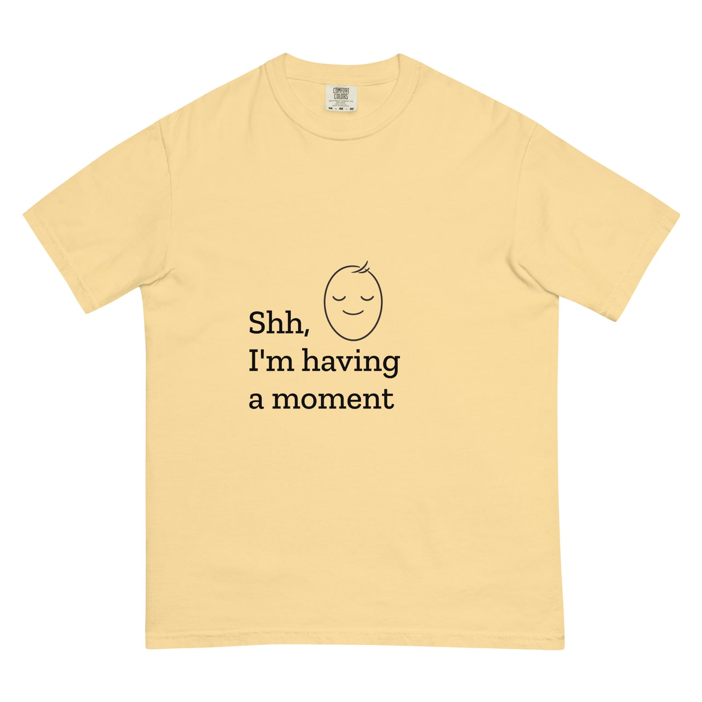 Unisex garment-dyed heavyweight T-shirt by wayward.biz in butter color, front view showing soft fabric and casual fit.