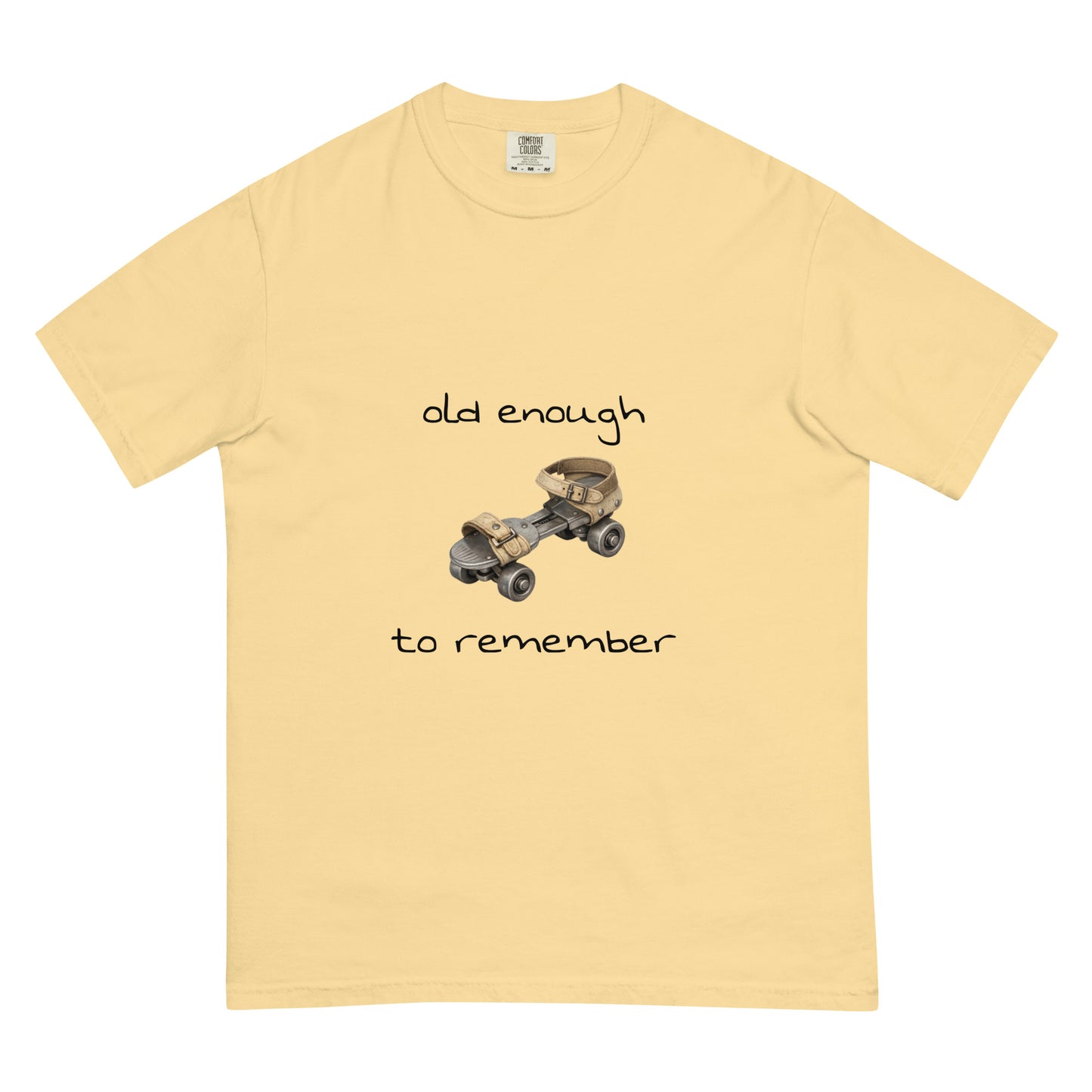 Unisex steel roller skates graphic T-shirt in garment-dyed heavyweight fabric, featuring vintage-inspired design and bold front print.