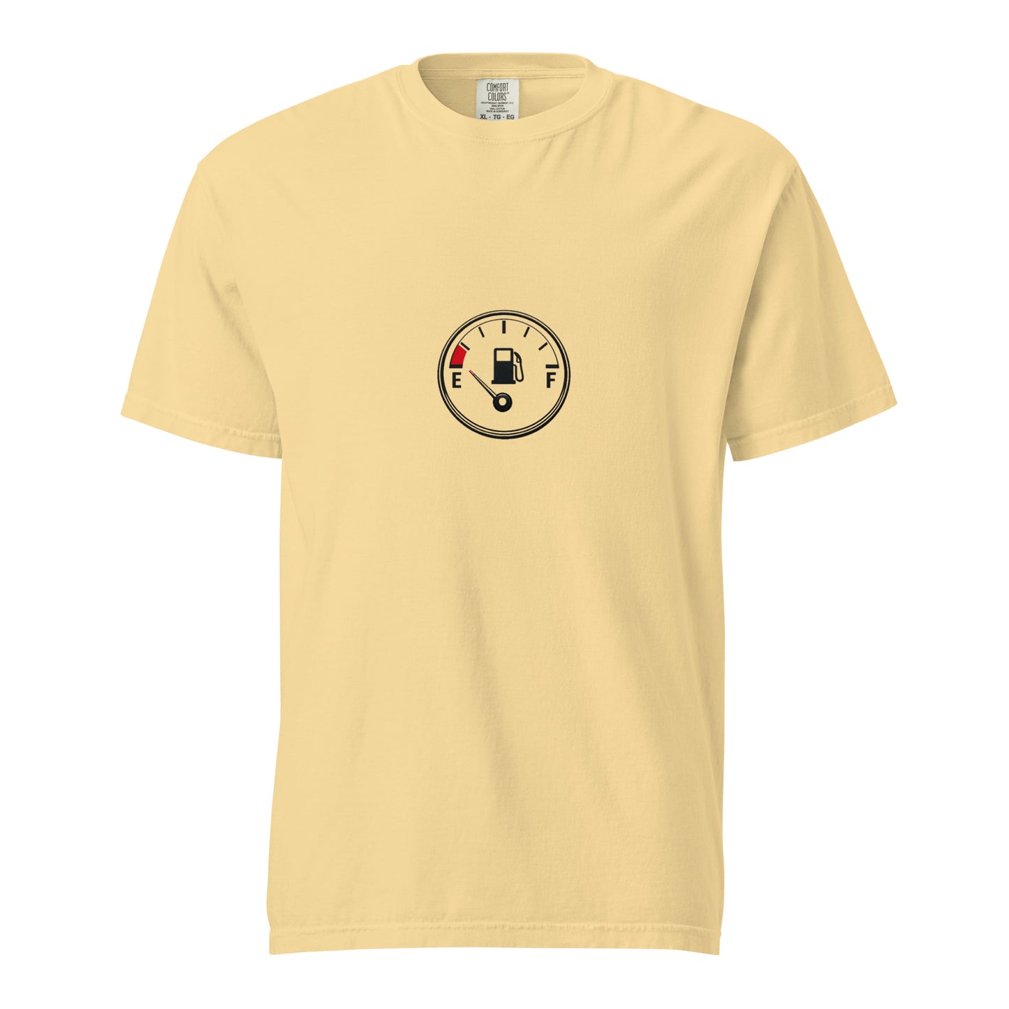 Unisex garment-dyed heavyweight t-shirt from Wayward.biz with a butter-colored front and casual, durable style.