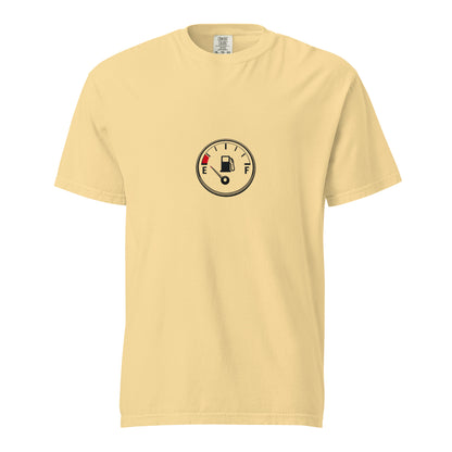 Unisex garment-dyed heavyweight t-shirt from Wayward.biz with a butter-colored front and casual, durable style.