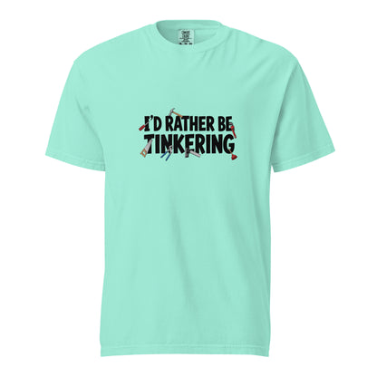 Unisex garment-dyed heavyweight T-shirt in chalky mint color featuring a front view, from wayward.biz.