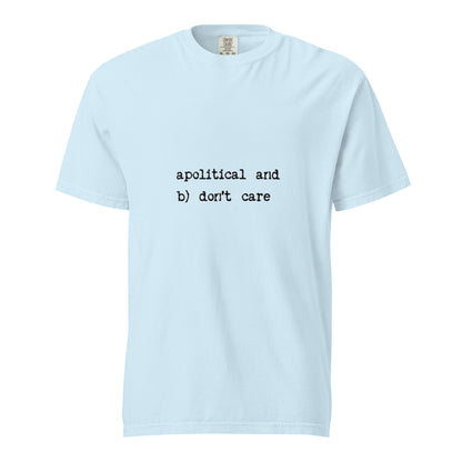 Unisex garment-dyed heavyweight chambray T-shirt by wayward.biz, front view showing soft fabric and classic fit.