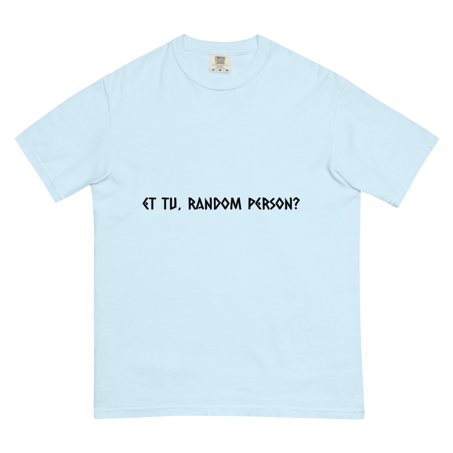 Light chambray unisex garment-dyed heavyweight T-shirt by wayward.biz, front view showing soft fabric and classic fit.