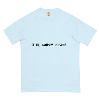 Light chambray unisex garment-dyed heavyweight T-shirt by wayward.biz, front view showing soft fabric and classic fit.