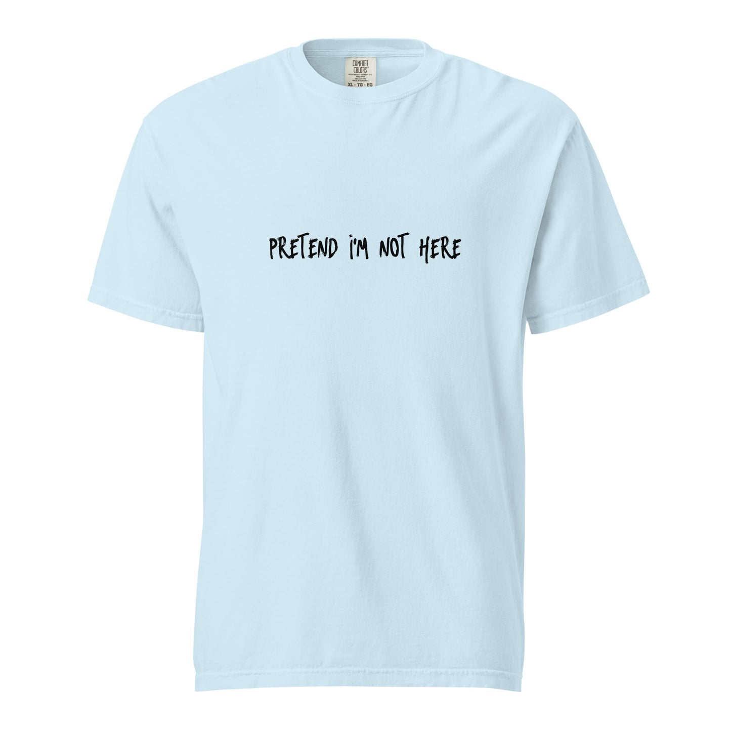 Unisex garment-dyed heavyweight chambray T-shirt by wayward.biz with a front view and casual fit.