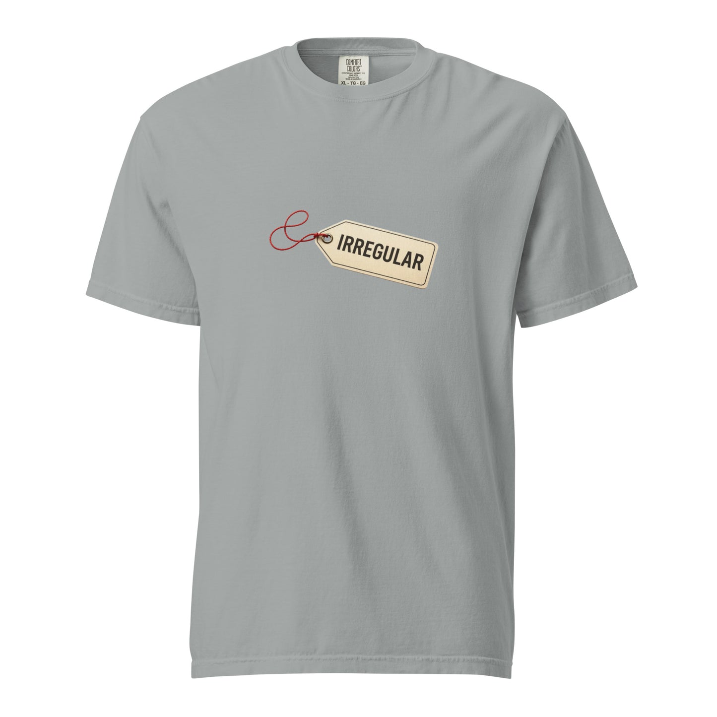 Unisex garment-dyed heavyweight T-shirt in granite color, featuring a casual fit and soft fabric from wayward.biz.