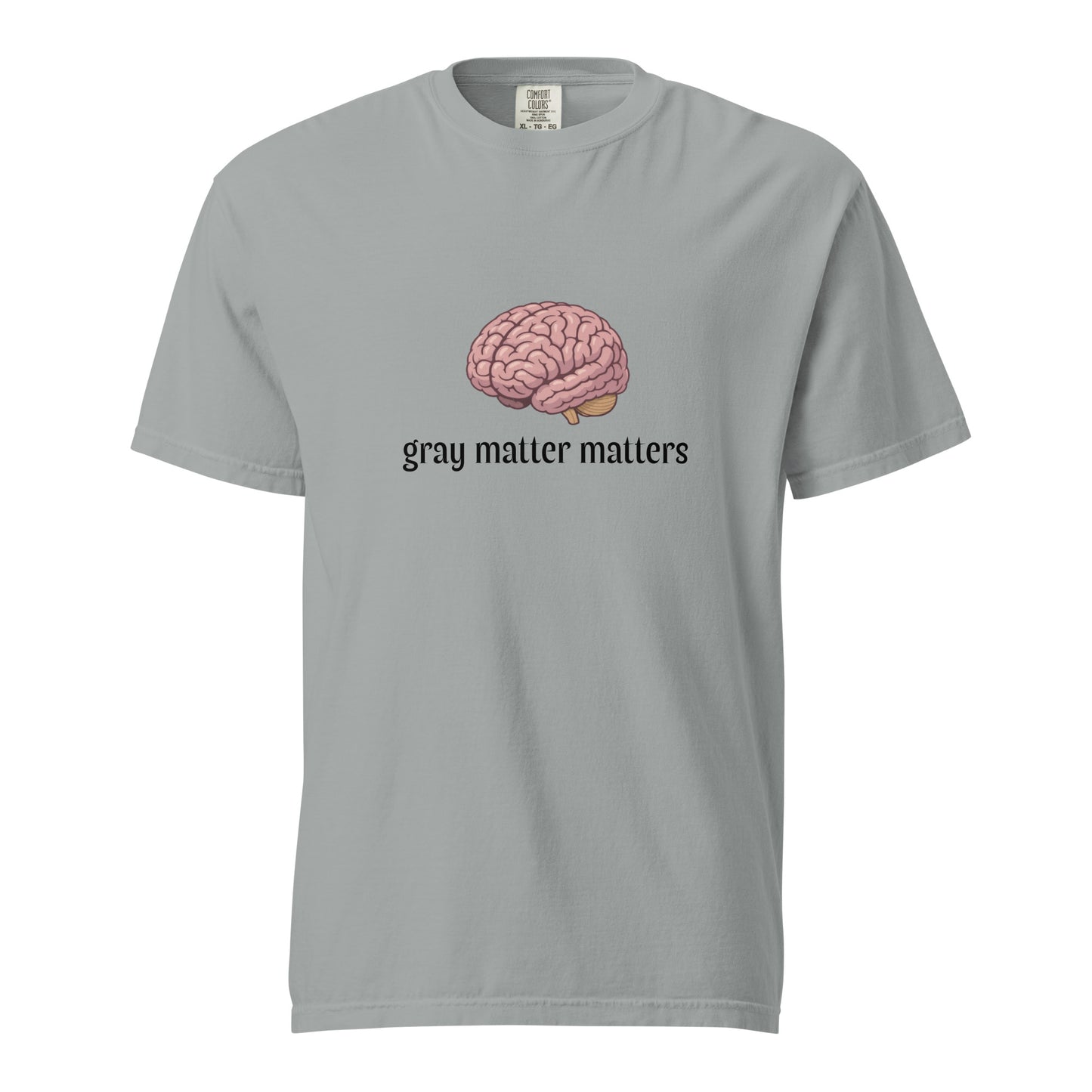 Unisex gray garment-dyed heavyweight T-shirt from Wayward.biz, front view showing soft fabric and classic fit.