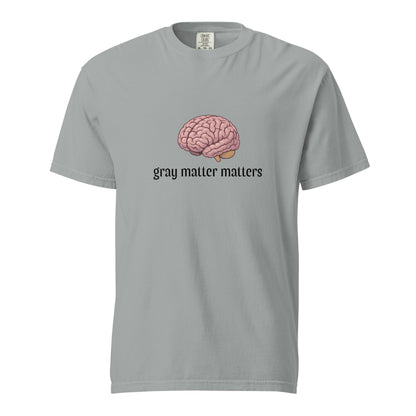 Unisex gray garment-dyed heavyweight T-shirt from Wayward.biz, front view showing soft fabric and classic fit.